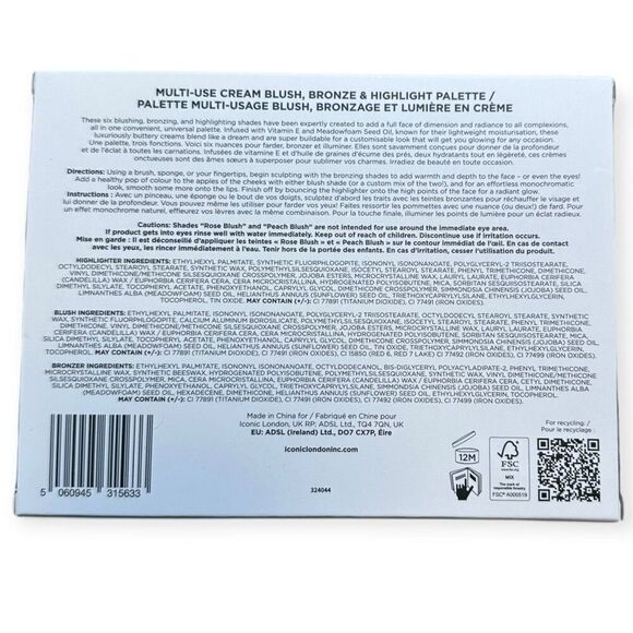 Iconic London Multi Use Cream Blush Bronze & Highlight Palette 0.11oz New - Picture 3 of 4